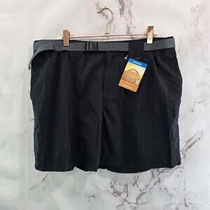 Columbia Shorts Womens Large Black High Rise Ripstop Nylon Belted 6 Inch